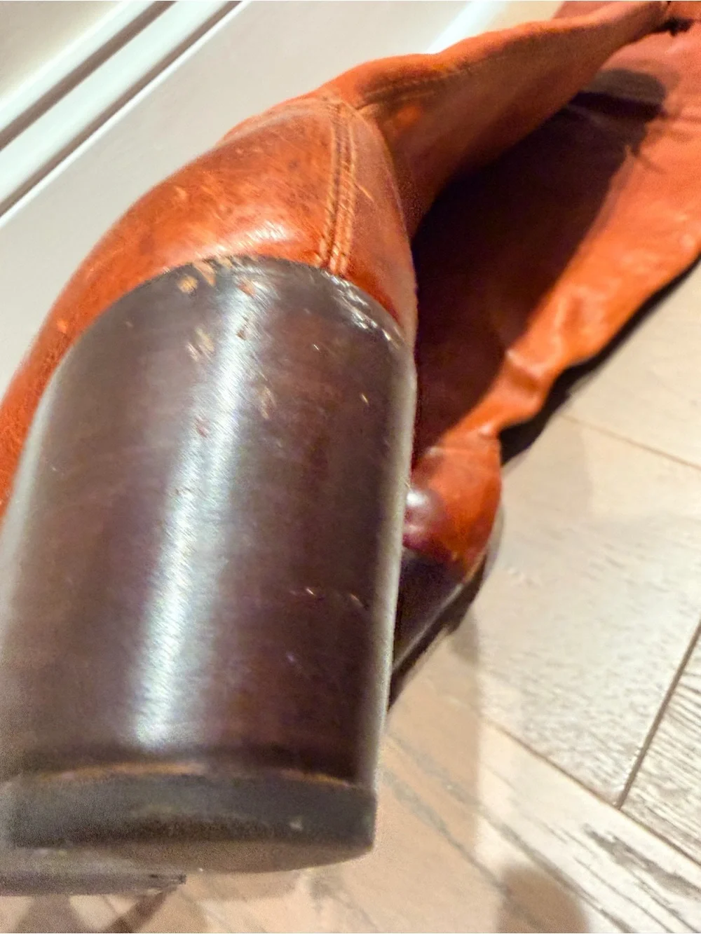 Frye knee high Lucinda slouch in cognac 8m